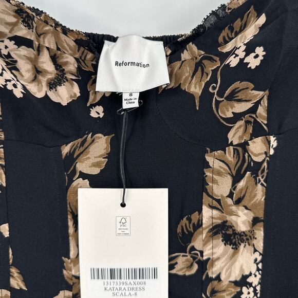 Reformation Women's Scala Katara Midi Dress Size 8 - Picture 8 of 9